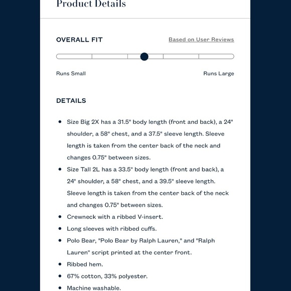 Polo Bear by Ralph Lauren Fleece Sweatshirt Mens Big & Tall Polo Crew Sweatshirt - Picture 8 of 14